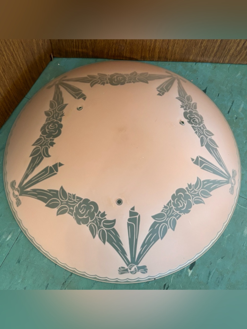 Vintage Victorian Pink Floral Ceiling light shade lamp shade art deco 1930’s 40s